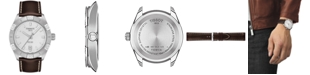 Tissot Men's Swiss PR 100 Sport Brown Leather Strap Watch 42mm